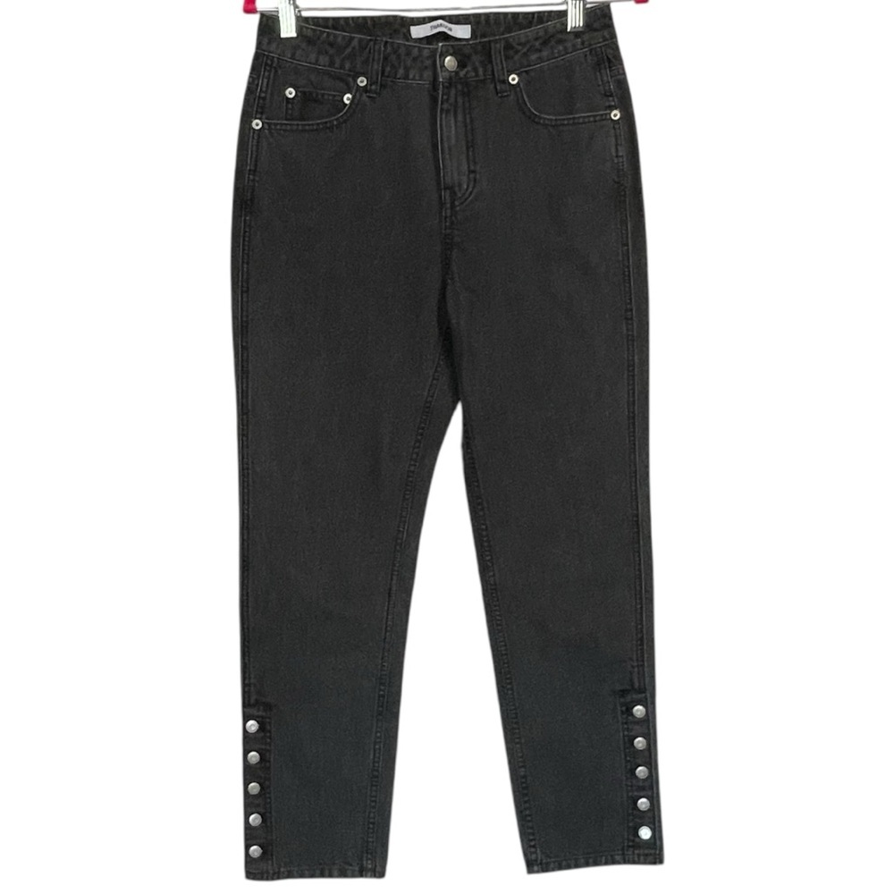 Anthropologie Thakoon Black High-Waisted Cropped Jeans with Buttonโ Detail Size